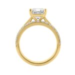Luxury 18K Yellow Gold 3 1/3Ct Radiant & Round Diamond Bridal Set 3.00Ct Radiant Cut Engagement Ring With Matching Wedding Band (Color F-G -Clarit - Image 2