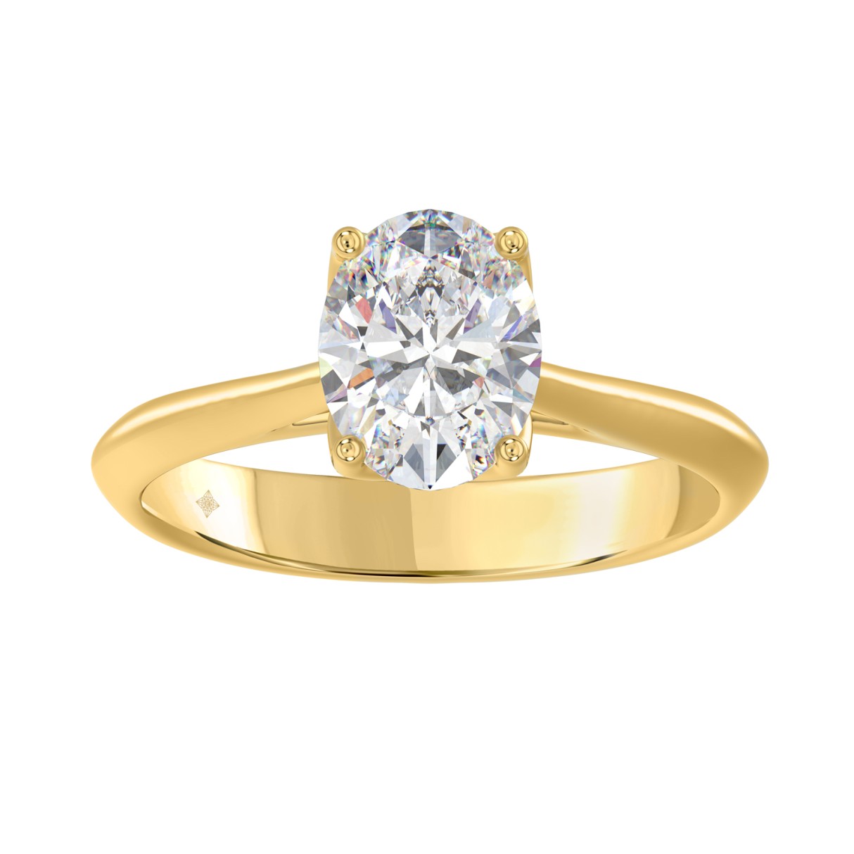 Luxury 2.00 Ct Oval Lab-Grown Diamond Solitaire Engagement Ring In 18K Yellow Gold (Color F-G -Clarity Vs1/Vs2) - Image 1