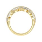 This is a diamond 14k cluster Ladies 2CT  Ring featuring Marquise-shaped and round-cut diamonds in a leaf or floral motif set in Yellow gold (Color F- - Image 2
