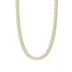 14K YELLOW GOLD 6 7/8CT 16" ROUND DIAMOND LADIES TENNIS NECKLACE - Image 3