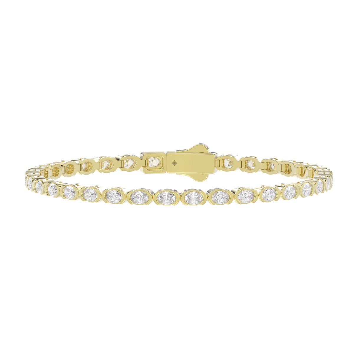 LADIES BRACELET 5.00CT OVAL DIAMOND 14K YELLOW GOLD - Image 1