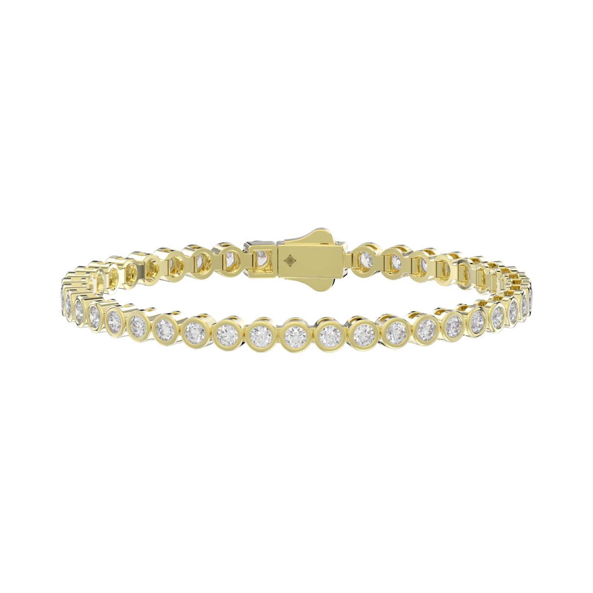 LADIES BRACELET 5.00CT ROUND DIAMOND 14K YELLOW GOLD - Image 1