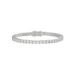 LADIES BRACELET 5CT ROUND DIAMOND 14K WHITE GOLD