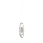 LADIES DANCING DIAMOND PENDANT WITH CHAIN 3/4CT ROUND/PEAR DIAMOND 14K WHITE GOLD (CENTER STONE PEAR DIAMOND 1/2CT) - Image 2