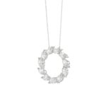 LADIES NECKLACE 1 1/2CT MARQUISE DIAMOND 14K WHITE GOLD - Image 3