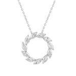 LADIES NECKLACE 1 1/2CT MARQUISE DIAMOND 14K WHITE GOLD - Image 2