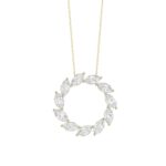 LADIES NECKLACE 1 1/2CT MARQUISE DIAMOND 14K YELLOW GOLD