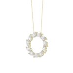 LADIES NECKLACE 1 1/2CT MARQUISE DIAMOND 14K YELLOW GOLD - Image 3