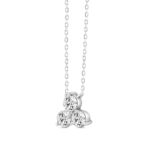 LADIES NECKLACE 1CT ROUND DIAMOND 14K WHITE GOLD WITH CHAIN - Image 3