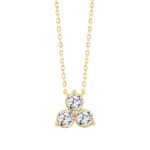 LADIES NECKLACE 1CT ROUND DIAMOND 14K YELLOW GOLD WITH CHAIN