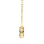 LADIES NECKLACE 1CT ROUND DIAMOND 14K YELLOW GOLD WITH CHAIN - Image 2