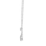 LADIES NECKLACE 1CT ROUND/PEAR DIAMOND 14K WHITE GOLD (CENTER STONE PEAR DIAMOND 3/4CT ) - Image 2