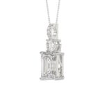 LADIES PENDANT 1 3/4CT ROUND/EMERALD DIAMOND 14K WHITE GOLD (CENTER STONE EMERALD DIAMOND 1 1/2CT) - Image 3