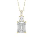LADIES PENDANT 1 3/4CT ROUND/EMERALD DIAMOND 14K YELLOW GOLD (CENTER STONE EMERALD DIAMOND 1 1/2CT)