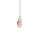 LADIES PENDANT 1/4CT ROUND/RUBY DIAMOND 14K ROSE GOLD (CENTER STONE ROUND DIAMOND 5/8CT ) - Image 2