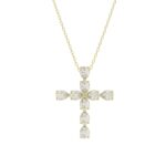 LADIES PENDANT WITH CHAIN  1 1/4CT PEAR DIAMOND 14K YELLOW GOLD