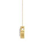 LADIES SOLITAIRE PENDANT 2CT OVAL DIAMOND 14K YELLOW GOLD - Image 2