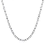 LADIES TENNIS NECKLACE 13CT ROUND DIAMOND 14K WHITE GOLD