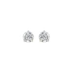 14K WHITE GOLD 1CT ROUND DIAMOND LADIES SOLITAIRE EARRINGS
