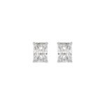14K WHITE GOLD 2CT RADIANT DIAMOND LADIES SOLITAIRE EARRINGS