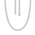 14K WHITE GOLD 3.00CT ROUND DIAMOND LADIES TENNIS NECKLACE