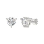 18K WHITE GOLD 2.00CT ROUND DIAMOND SOLITAIRE EARRINGS (TALON CLAWS LOCK) - Image 3