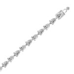 18K WHITE GOLD 7.00CT PEAR DIAMOND LADIES TENNIS BRACELET (TALON CLAWS LOCK) - Image 3