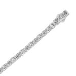 18K WHITE GOLD 7.00CT ROUND DIAMOND LADIES TENNIS BRACELET (TALON CLAWS LOCK) - Image 2