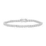 LADIES BRACELET 7 3/8CT PRINCESS/ROUND DIAMOND 14K WHITE GOLD