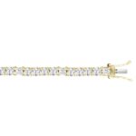 LADIES BRACELET 7 3/8CT PRINCESS/ROUND DIAMOND 14K YELLOW GOLD - Image 2