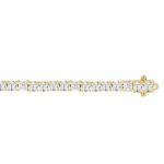 LADIES BRACELET 7 3/8CT PRINCESS/ROUND DIAMOND 14K YELLOW GOLD - Image 3