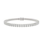 LADIES BRACELET 7CT PRINCESS DIAMOND 14K WHITE GOLD