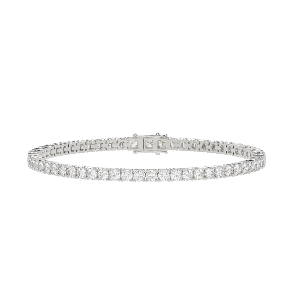 LADIES BRACELET 7CT ROUND DIAMOND 14K WHITE GOLD - Image 1