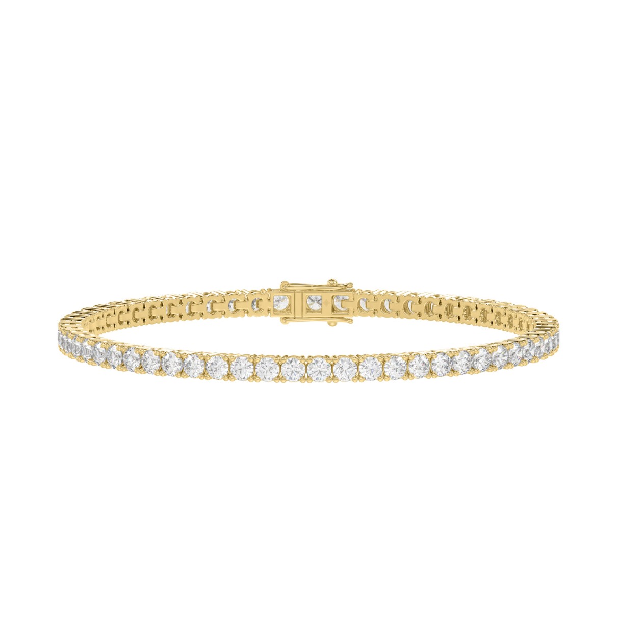 LADIES BRACELET 7CT ROUND DIAMOND 14K YELLOW GOLD - Image 1