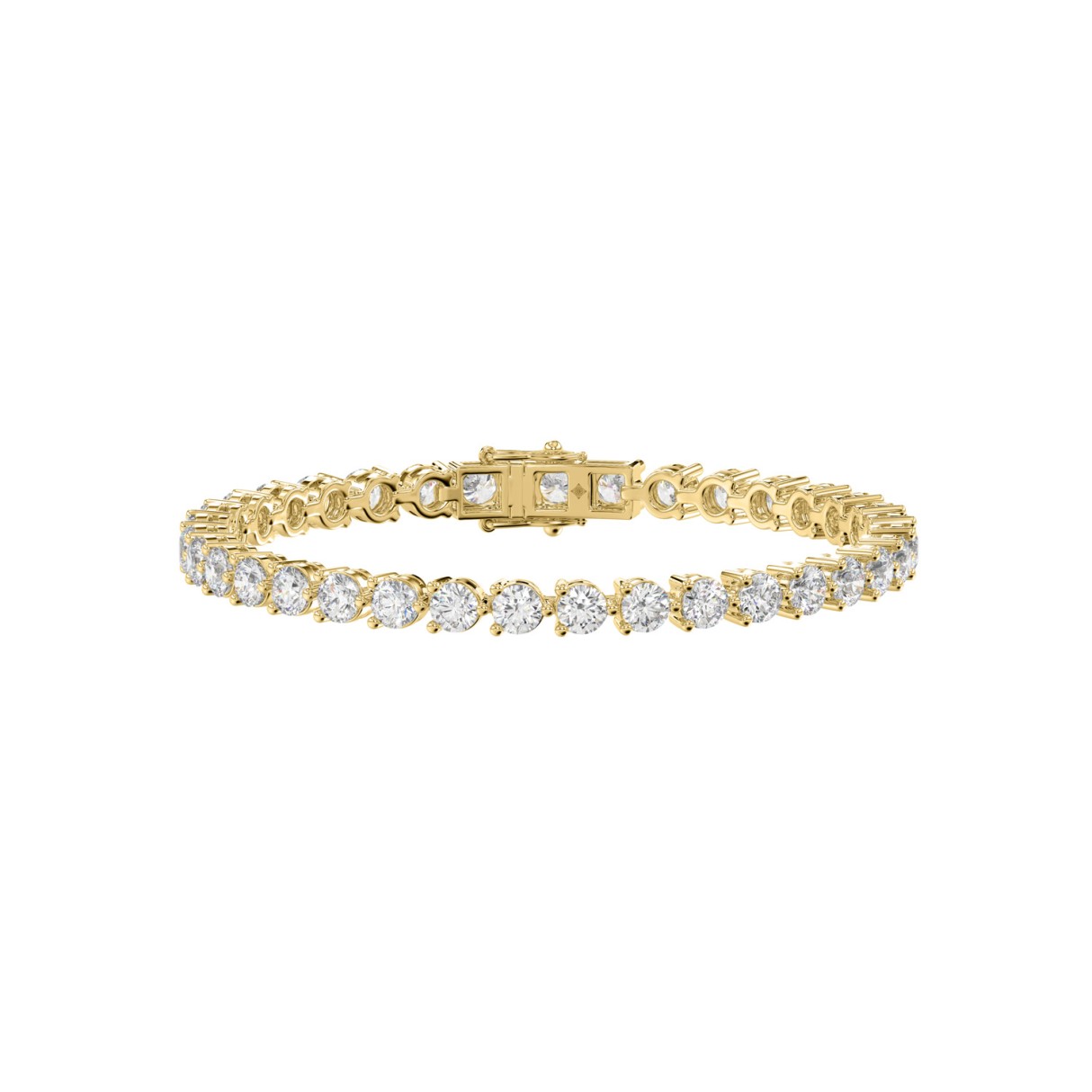 LADIES BRACELET 7CT ROUND DIAMOND 14K YELLOW GOLD - Image 1