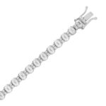 LADIES BRACELET 7CT ROUND/EMERALD DIAMOND 14K WHITE GOLD - Image 3