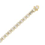 LADIES BRACELET 7CT ROUND/EMERALD DIAMOND 14K YELLOW GOLD - Image 2