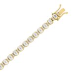 LADIES BRACELET 7CT ROUND/EMERALD DIAMOND 14K YELLOW GOLD - Image 3