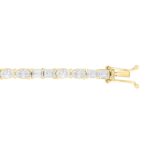 LADIES BRACELET 9 1/2CT EMERALD/OVAL DIAMOND 14K YELLOW GOLD - Image 2