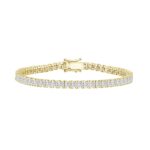 LADIES BRACELET 9CT PRINCESS DIAMOND 14K YELLOW GOLD
