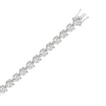 LADIES BRACELET 9CT ROUND DIAMOND 14K WHITE GOLD - Image 2
