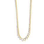 LADIES NECKLACE 7CT ROUND DIAMOND 14K YELLOW GOLD - Image 2