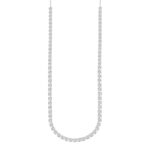 LADIES NECKLACE 9CT ROUND DIAMOND 14K WHITE GOLD