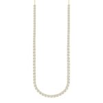 LADIES NECKLACE 9CT ROUND DIAMOND 14K YELLOW GOLD