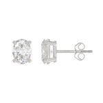 LADIES SOLITAIRE EARRINGS 3CT OVAL DIAMOND 14K WHITE GOLD (CENTER STONE OVAL DIAMOND 1 1/2CT ) - Image 2