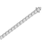 LADIES TENNIS BRACELET 7 1/2CT ROUND DIAMOND 14K WHITE GOLD - Image 3
