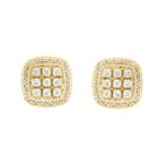 10K YELLOW GOLD 3/4CT ROUND DIAMOND LADIES EARRINGS