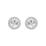 14K WHITE GOLD 2 1/4CT ROUND DIAMOND LADIES EARRINGS