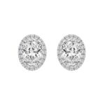14K WHITE GOLD 2 1/4CT ROUND/OVAL DIAMOND LADIES EARRINGS