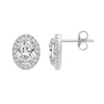 14K WHITE GOLD 2 1/4CT ROUND/OVAL DIAMOND LADIES EARRINGS - Image 2